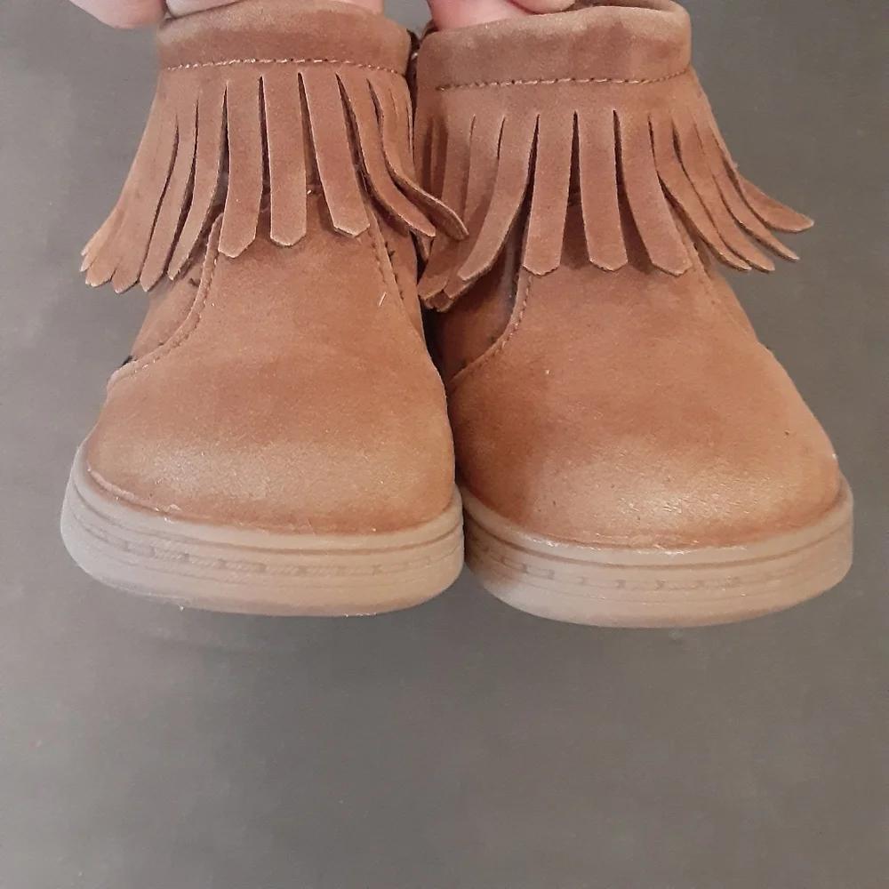 CARTER'S MOCCASSIN SIDE ZIP ANKLE BOOTIES SYNTHETIC BABY GIRL SIZE 4 - 11.4CM